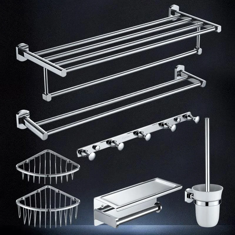 Modern Bathroom Accessory Kit Silver Bathroom Accessories Hardware Set -Bathlova