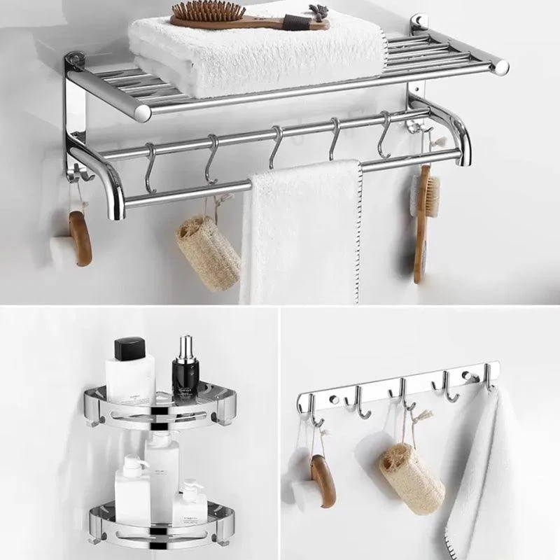 Modern Bathroom Accessory Kit Stainless Steel Bath Shelf Bathroom Set -Bathlova