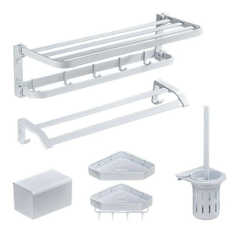 Modern Bathroom Accessory Kit Towel Bar Bath Shelf White Bathroom Accessory Set -Bathlova