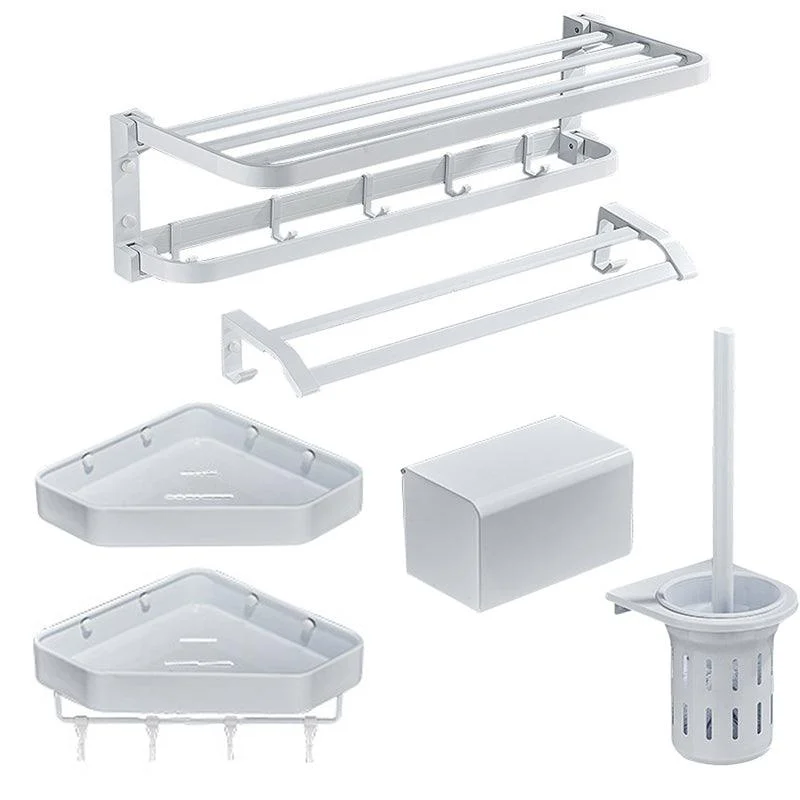 Modern Bathroom Accessory Kit Towel Bar Bath Shelf White Bathroom Accessory Set -Bathlova