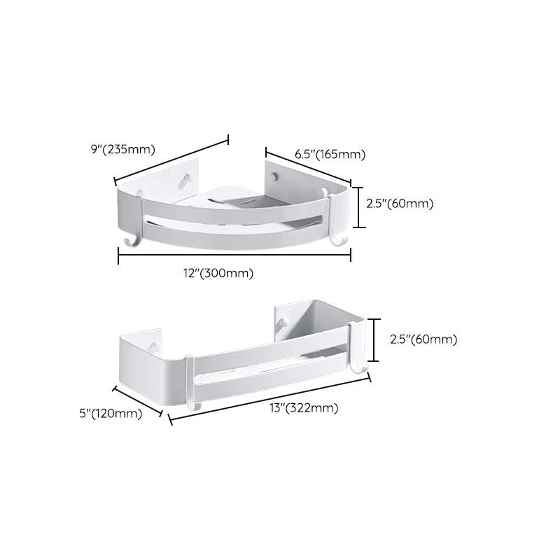 Modern Bathroom Accessory Kit White Bathroom Hardware, Bath Shelf -Bathlova