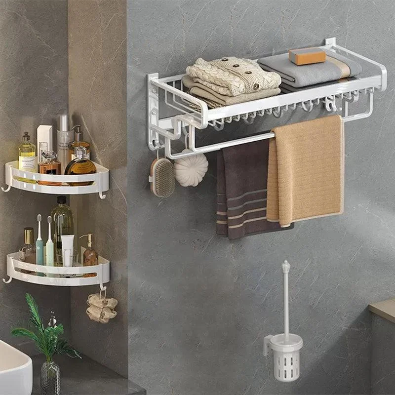 Modern Bathroom Accessory Kit White Paper Holder Bath Shelf Bath Hardware Set -Bathlova