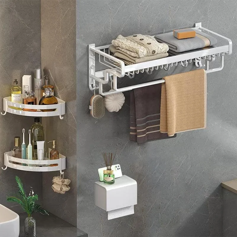 Modern Bathroom Accessory Kit White Paper Holder Bath Shelf Bath Hardware Set -Bathlova