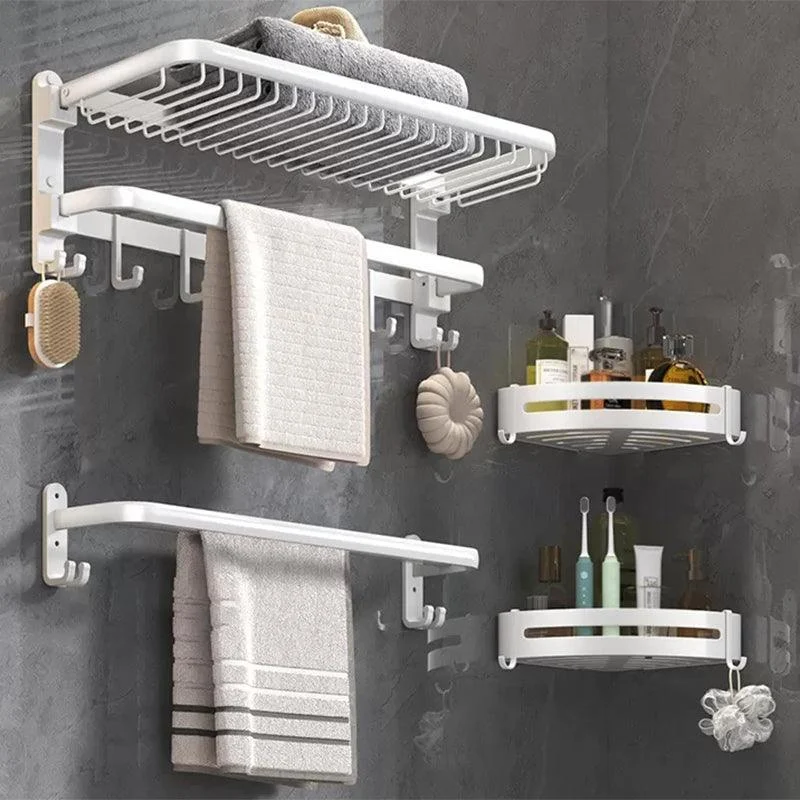 Modern Bathroom Accessory Kit White Paper Holder Bath Shelf Bath Hardware Set -Bathlova