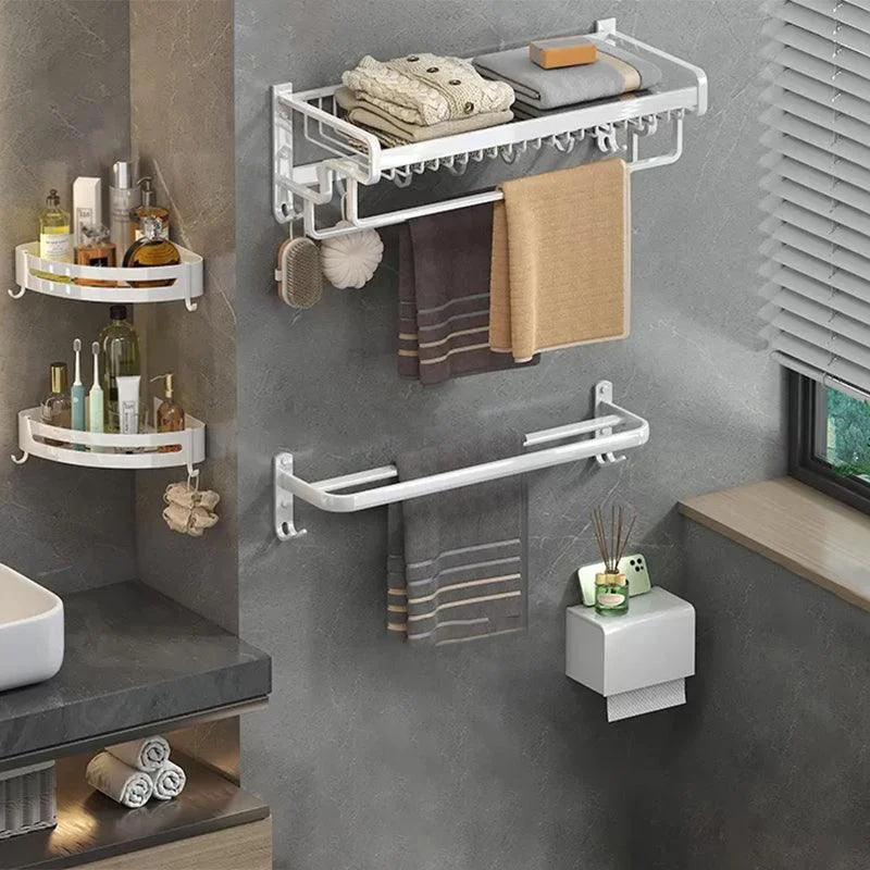 Modern Bathroom Accessory Kit White Paper Holder Bath Shelf Bath Hardware Set -Bathlova