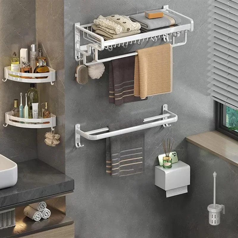 Modern Bathroom Accessory Kit White Paper Holder Bath Shelf Bath Hardware Set -Bathlova