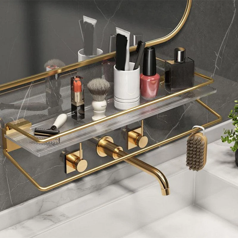 Modern Bathroom Accessory Set Bath Shelf Gold Towel Bar Bath Hardware Set -Bathlova