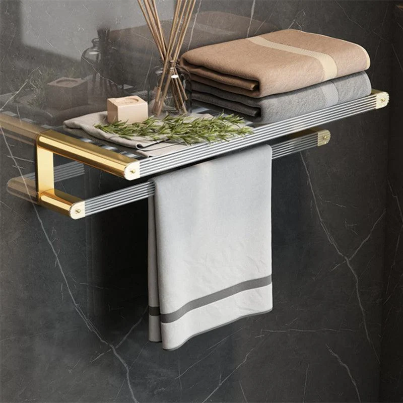 Modern Bathroom Accessory Set Bath Shelf Gold Towel Bar Bath Hardware Set -Bathlova