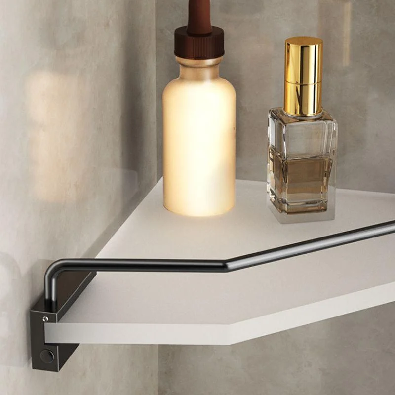 Modern Bathroom Accessory Set Bath Shelf Towel Bar Black Bath Hardware Set -Bathlova