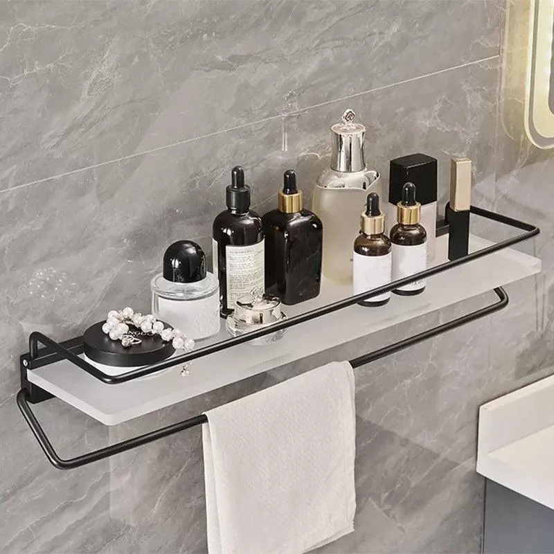 Modern Bathroom Accessory Set Bath Shelf Towel Bar Black Bath Hardware Set -Bathlova