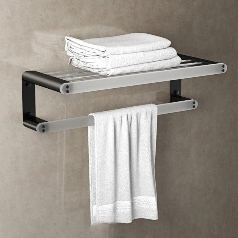 Modern Bathroom Accessory Set Bath Shelf Towel Bar Black Bath Hardware Set -Bathlova