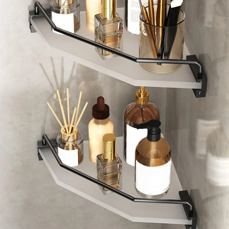 Modern Bathroom Accessory Set Bath Shelf Towel Bar Black Bath Hardware Set -Bathlova