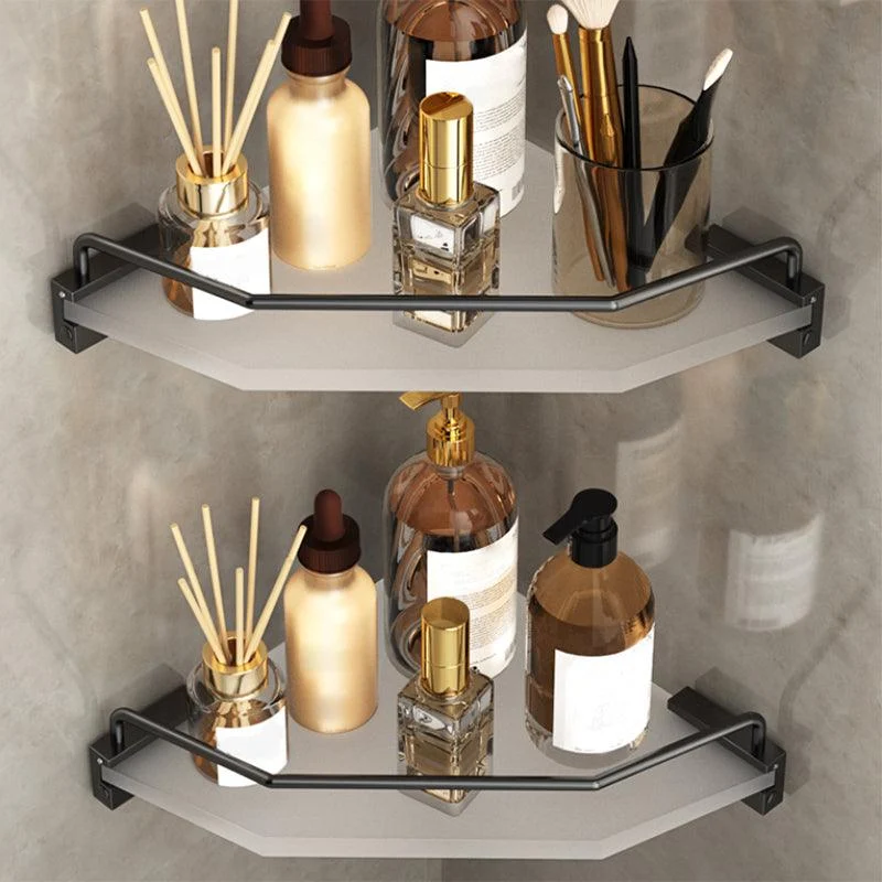 Modern Bathroom Accessory Set Bath Shelf Towel Bar Black Bath Hardware Set -Bathlova