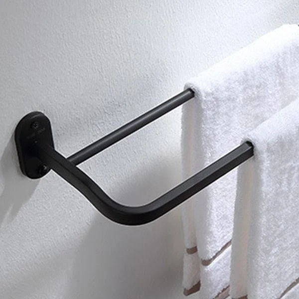 Modern Bathroom Accessory Set Bath Shelf Towel Bar Matte Black Bath Hardware Set -Bathlova