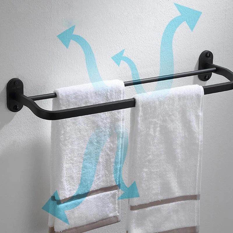 Modern Bathroom Accessory Set Bath Shelf Towel Bar Matte Black Bath Hardware Set -Bathlova