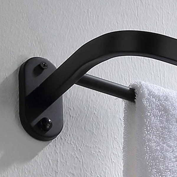 Modern Bathroom Accessory Set Bath Shelf Towel Bar Matte Black Bath Hardware Set -Bathlova