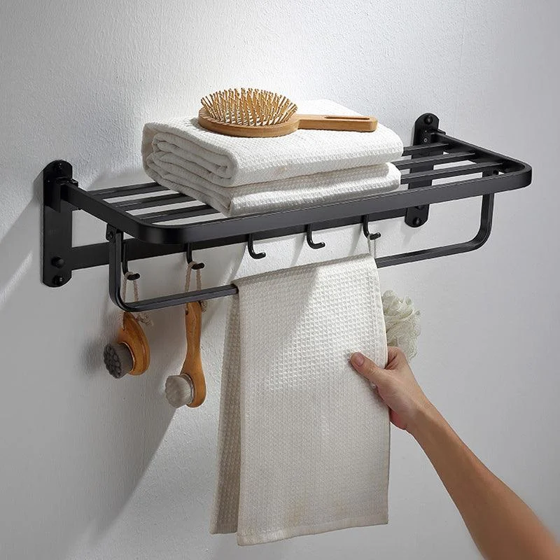 Modern Bathroom Accessory Set Bath Shelf Towel Bar Matte Black Bath Hardware Set -Bathlova