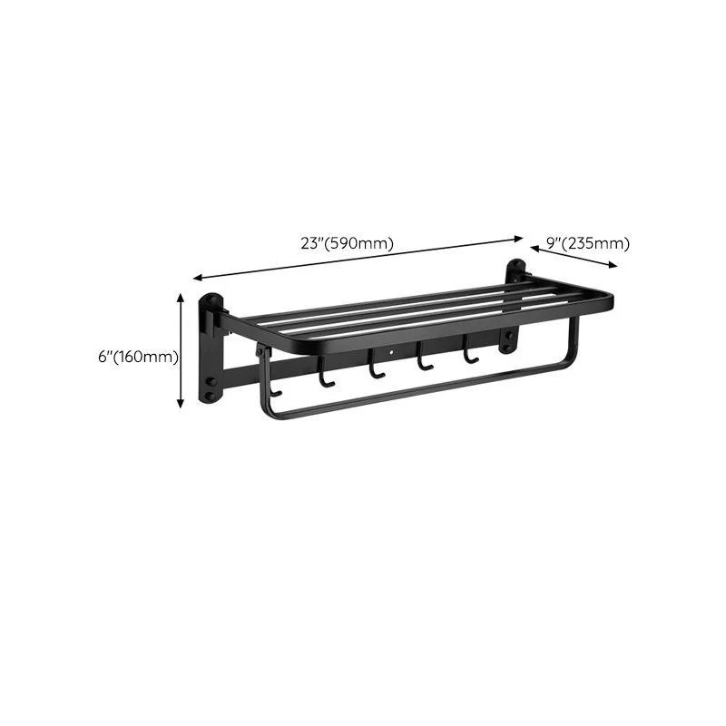 Modern Bathroom Accessory Set Bath Shelf Towel Bar Matte Black Bath Hardware Set -Bathlova