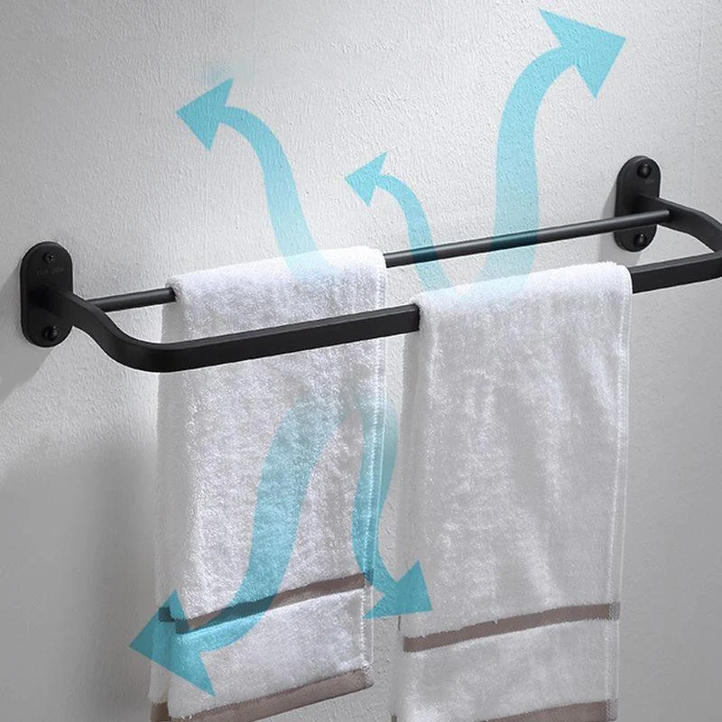 Modern Bathroom Accessory Set Bath Shelf Towel Bar Matte Black Bath Hardware Set -Bathlova