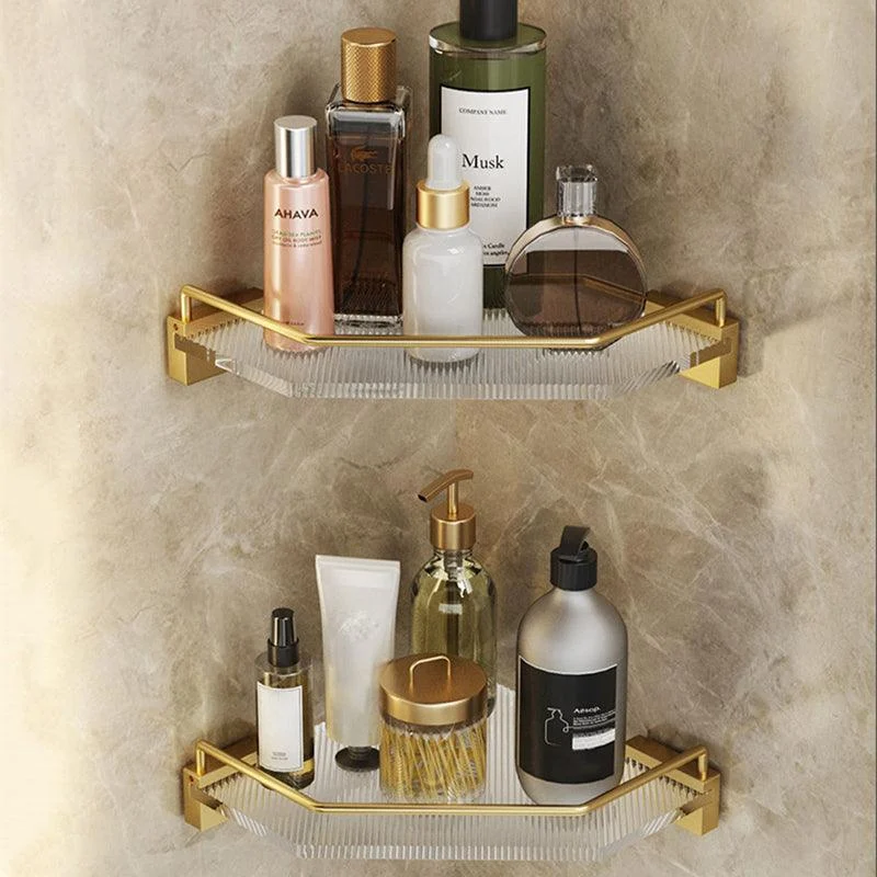 Modern Bathroom Accessory Set in Gold Metal and Acrylic Bath Hardware Set -Bathlova