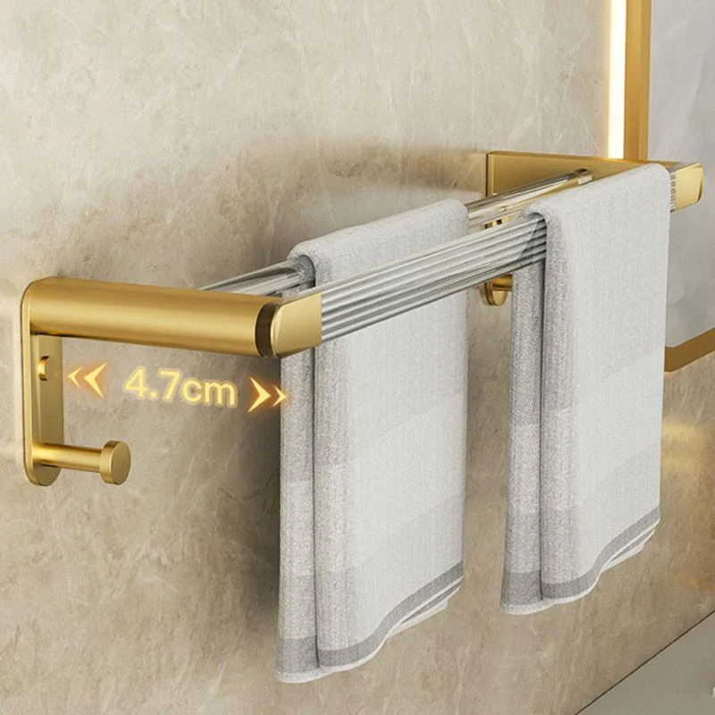 Modern Bathroom Accessory Set in Gold Metal and Acrylic Bath Hardware Set -Bathlova