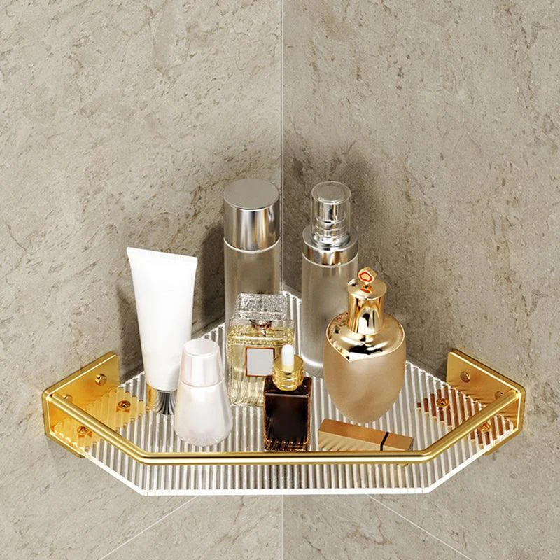 Modern Bathroom Accessory Set in Gold Metal and Acrylic Bath Hardware Set -Bathlova