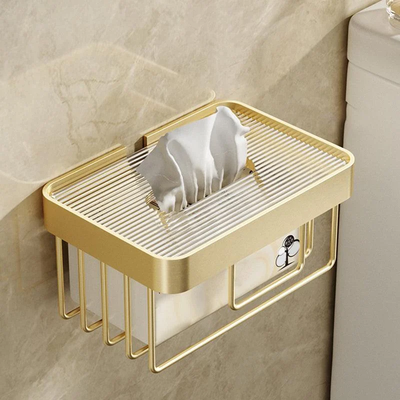 Modern Bathroom Accessory Set in Gold Metal and Acrylic Bath Hardware Set -Bathlova