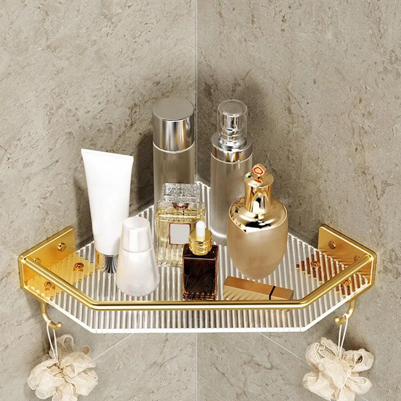 Modern Bathroom Accessory Set in Gold Metal and Acrylic Bath Hardware Set -Bathlova