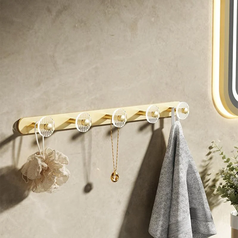 Modern Bathroom Accessory Set in Gold Metal and Acrylic Bath Hardware Set -Bathlova