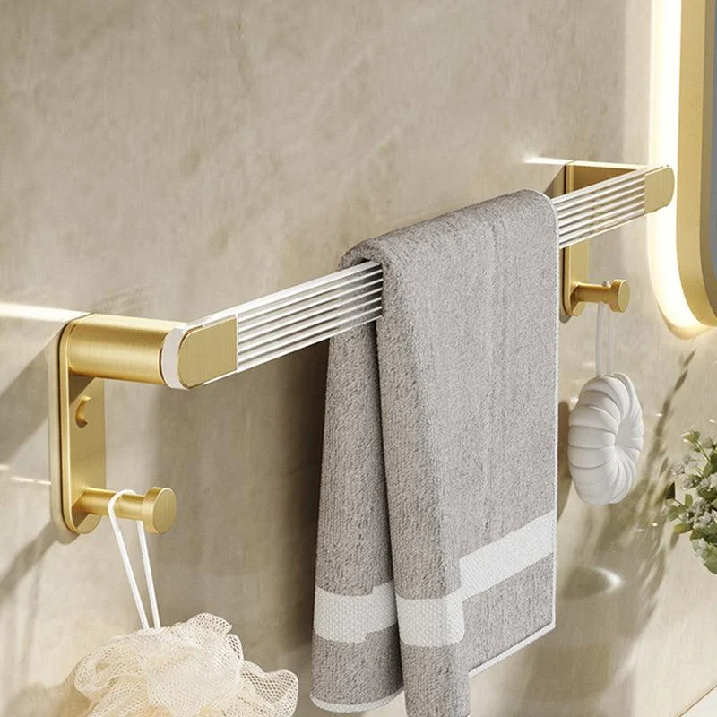 Modern Bathroom Accessory Set in Gold Metal and Acrylic Bath Hardware Set -Bathlova