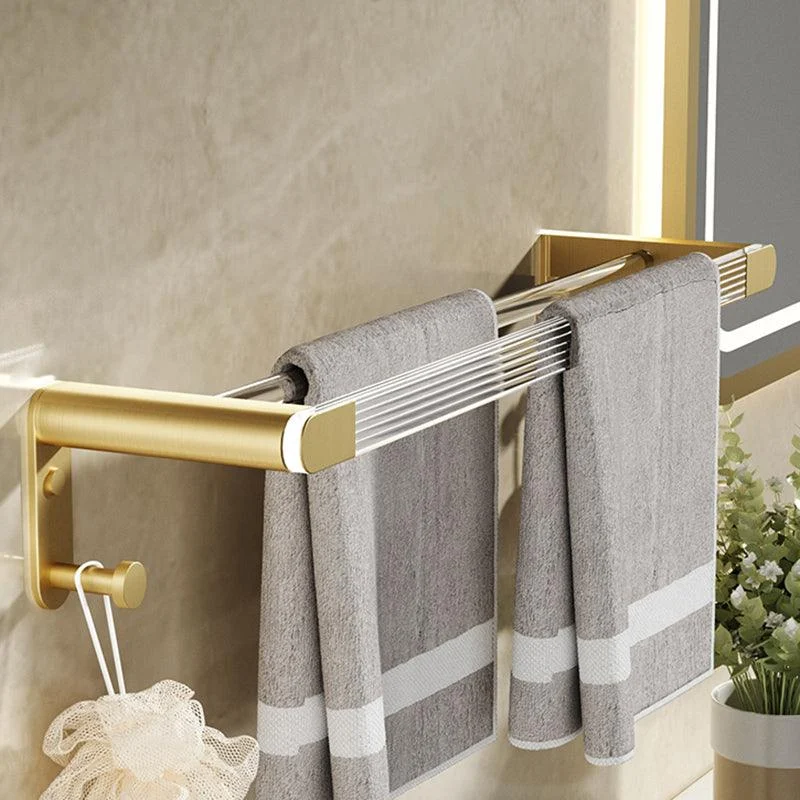 Modern Bathroom Accessory Set in Gold Metal and Acrylic Bath Hardware Set -Bathlova