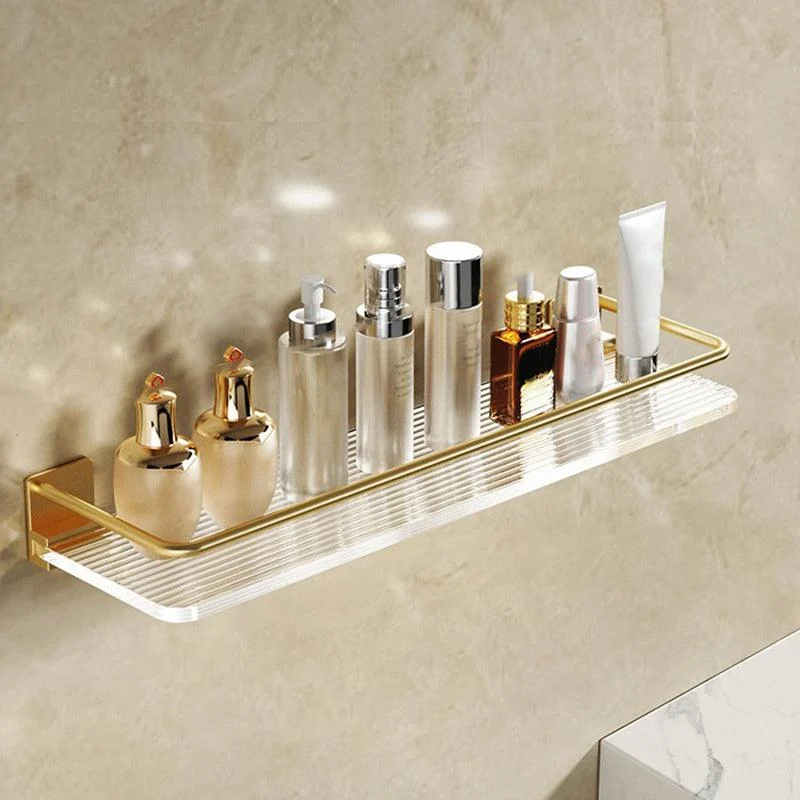 Modern Bathroom Accessory Set in Gold Metal and Acrylic Bath Hardware Set -Bathlova