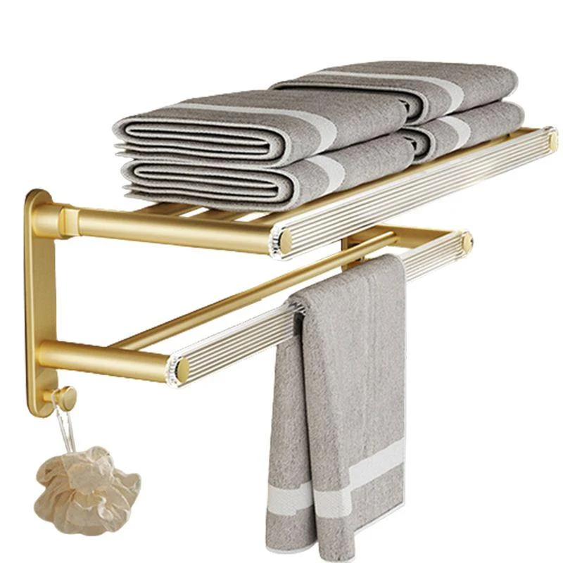 Modern Bathroom Accessory Set in Gold Metal and Acrylic Bath Hardware Set -Bathlova