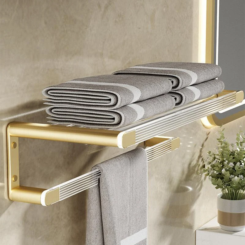 Modern Bathroom Accessory Set in Gold Metal and Acrylic Bath Hardware Set -Bathlova