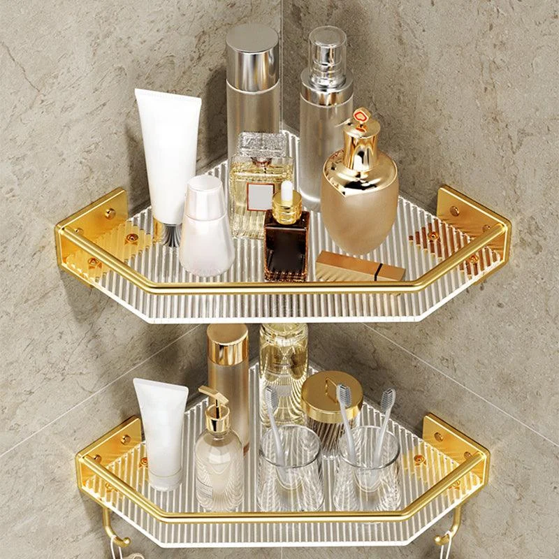 Modern Bathroom Accessory Set in Gold Metal and Acrylic Bath Hardware Set -Bathlova