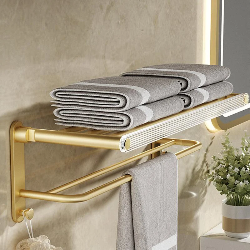 Modern Bathroom Accessory Set in Gold Metal and Acrylic Bath Hardware Set -Bathlova