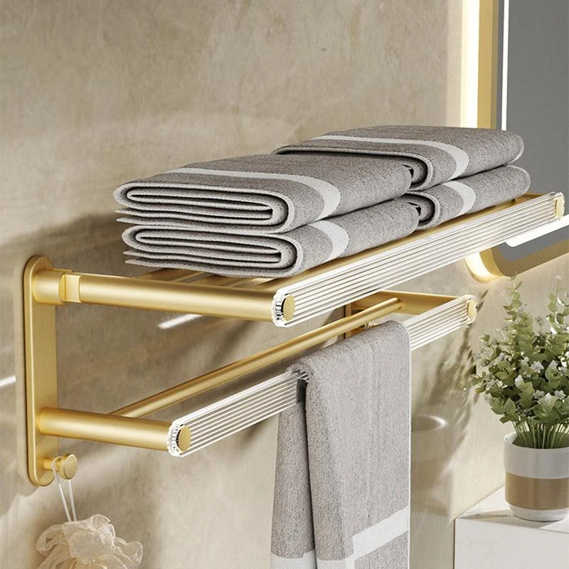 Modern Bathroom Accessory Set in Gold Metal and Acrylic Bath Hardware Set -Bathlova