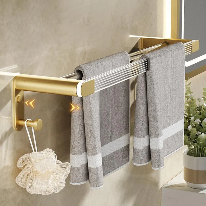 Modern Bathroom Accessory Set in Gold Metal and Acrylic Bath Hardware Set -Bathlova