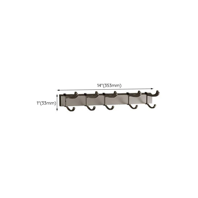 Modern Bathroom Accessory Set in Gray with Bath Shelf/Towel Bar/Robe Hooks & Paper Holder -Bathlova