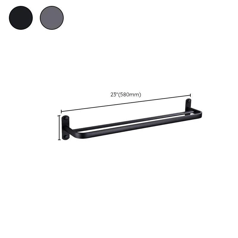 Modern Bathroom Accessory Set Matte Black/Gray Bath Shelf/Towel Bar & Paper Holder -Bathlova