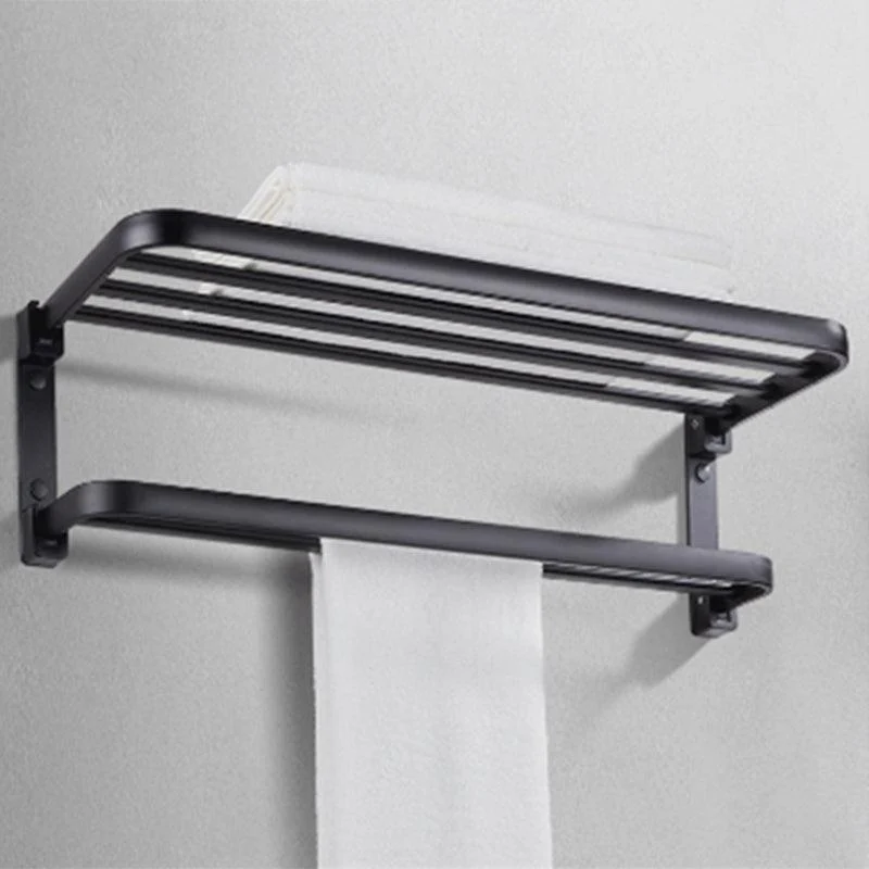 Modern Bathroom Accessory Set Matte Black/Gray Bath Shelf/Towel Bar & Paper Holder -Bathlova