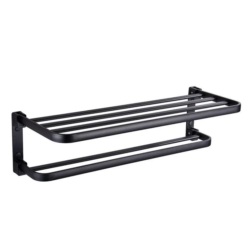 Modern Bathroom Accessory Set Matte Black/Gray Bath Shelf/Towel Bar & Paper Holder -Bathlova