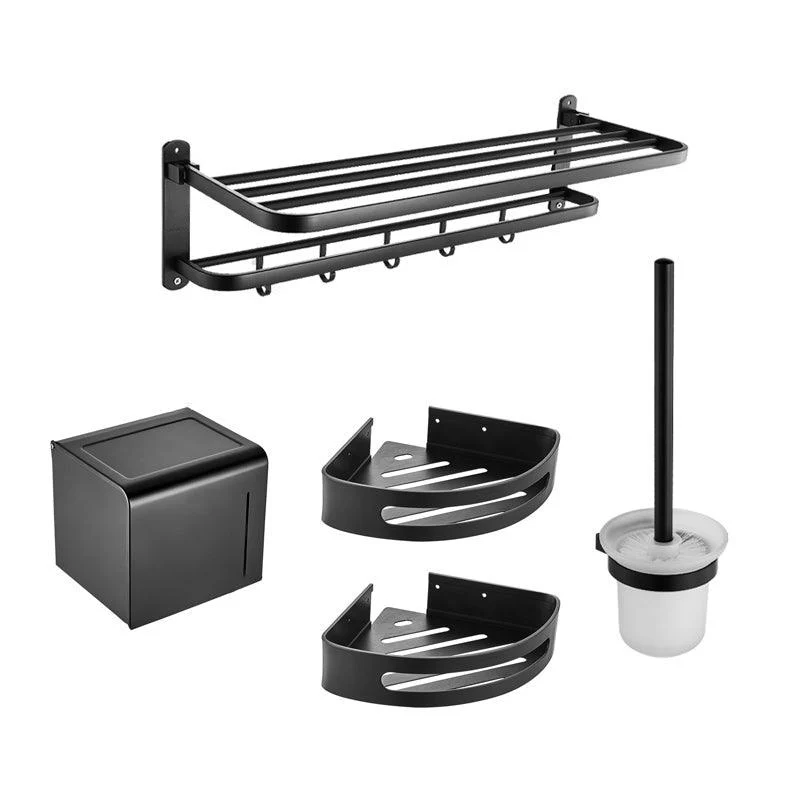 Modern Bathroom Accessory Set Metal Bathroom Hardware in Matte Black -Bathlova