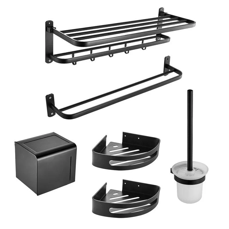 Modern Bathroom Accessory Set Metal Bathroom Hardware in Matte Black -Bathlova