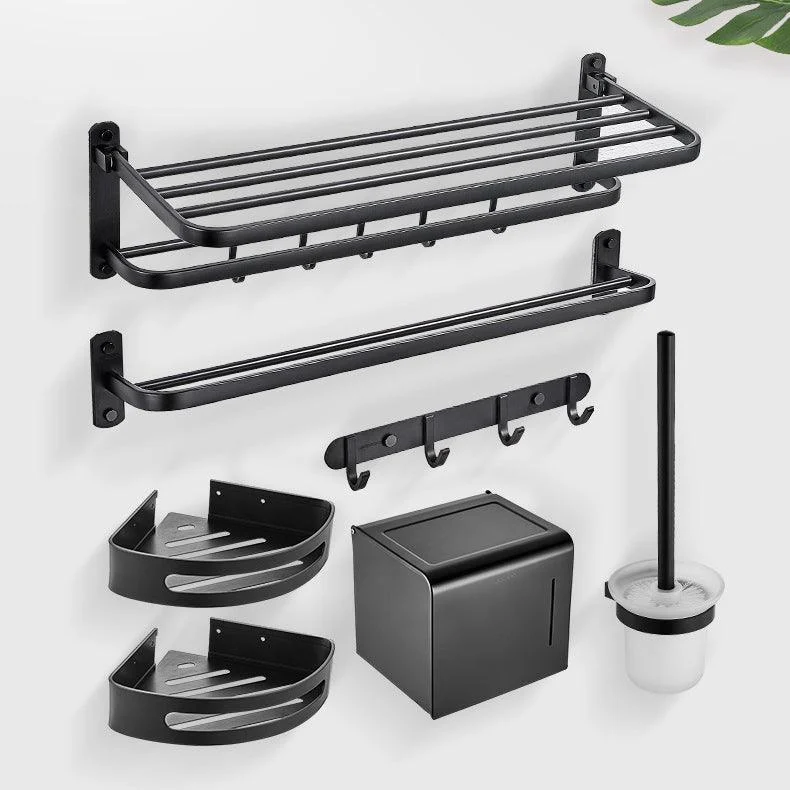 Modern Bathroom Accessory Set Metal Bathroom Hardware in Matte Black -Bathlova