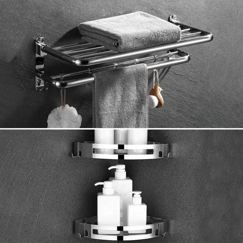 Modern Bathroom Accessory Set Silver Bathroom Accessories Hardware Set -Bathlova