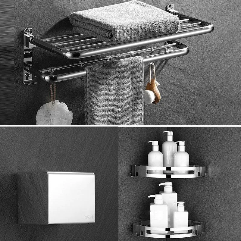 Modern Bathroom Accessory Set Silver Bathroom Accessories Hardware Set -Bathlova