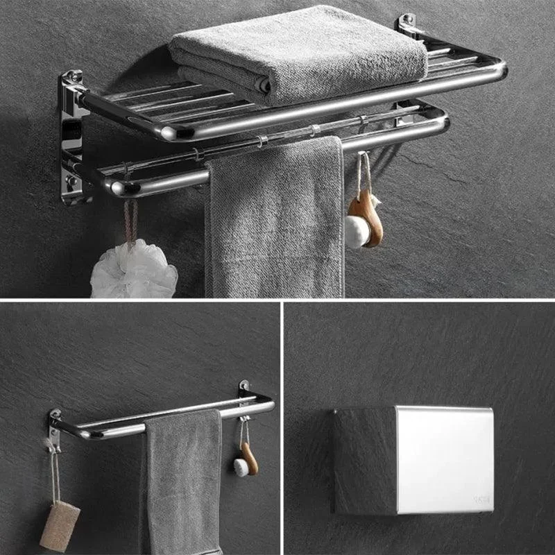 Modern Bathroom Accessory Set Silver Bathroom Accessories Hardware Set -Bathlova