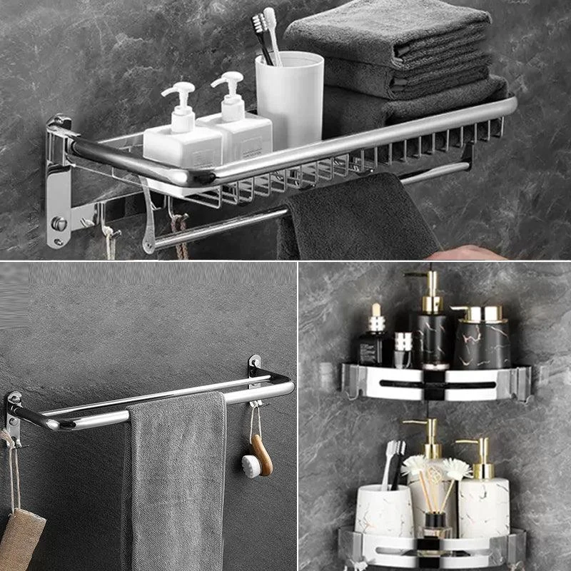 Modern Bathroom Accessory Set Silver Bathroom Accessories Hardware Set -Bathlova