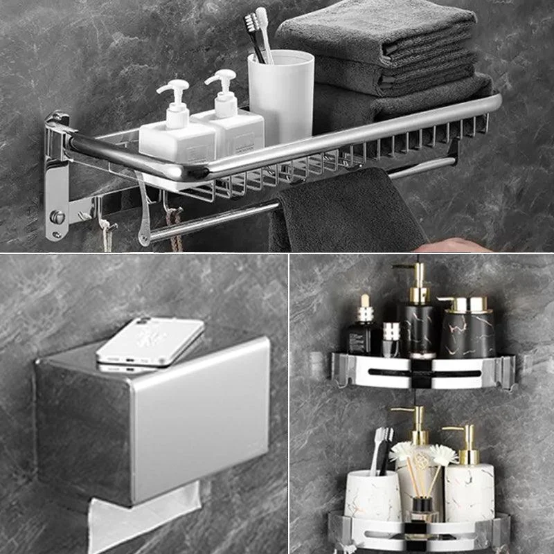 Modern Bathroom Accessory Set Silver Bathroom Accessories Hardware Set -Bathlova